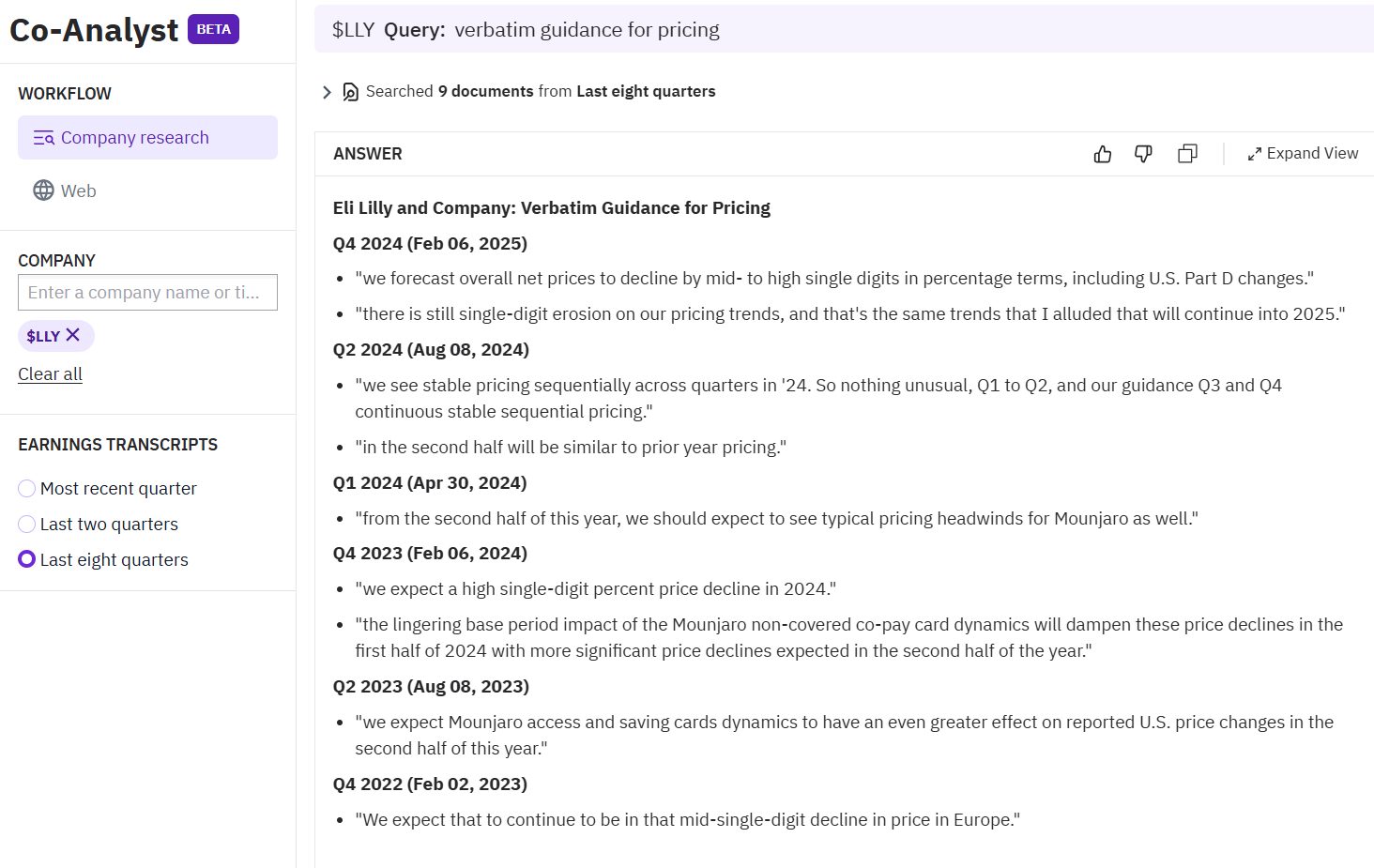 Eli Lilly drug pricing guidance analysis