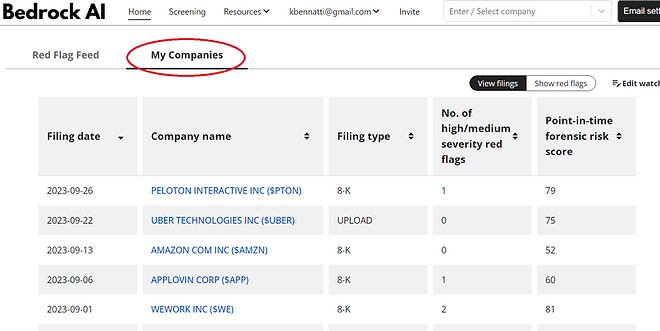 New look for the My Companies tab